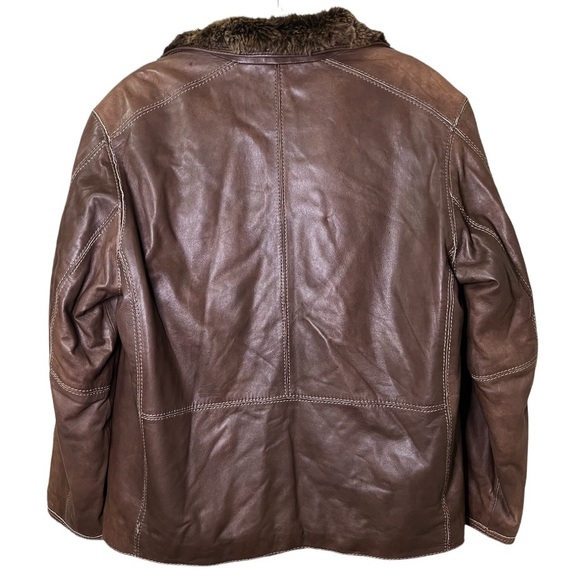 SOLD ! VTG ANDREW MARC Genuine Leather Rabbit Fur Thermolite Jacket - Picture 5 of 16